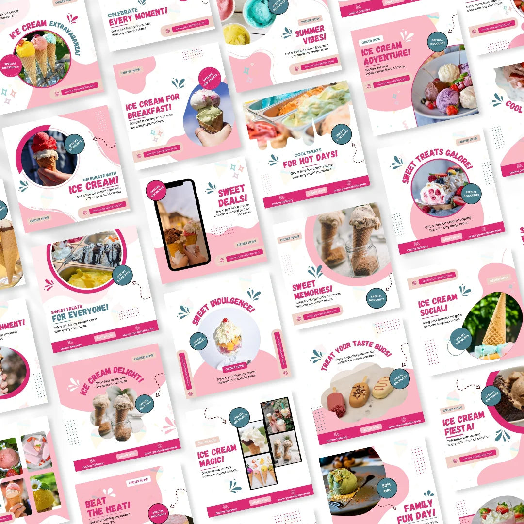 70 Ice Cream Shop Promotion Canva Templates