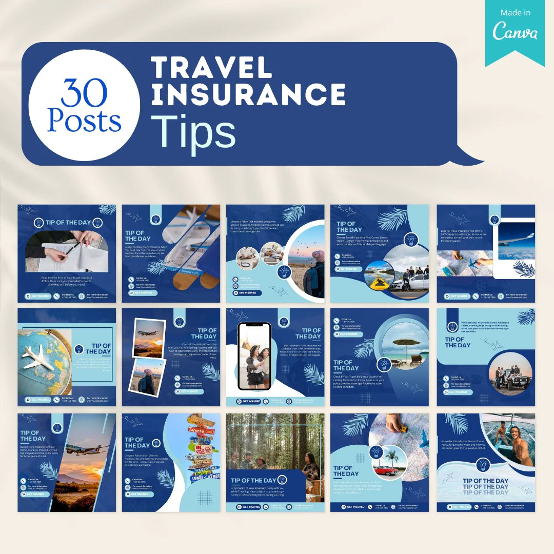 220 Travel Insurance Canva Templates