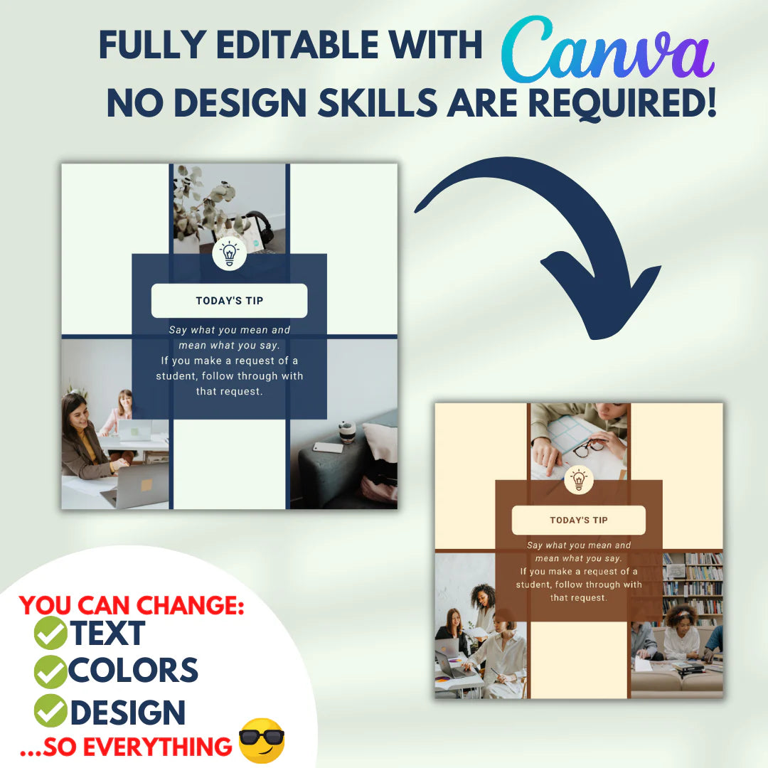 200 Education Posts - Canva Editable Templates