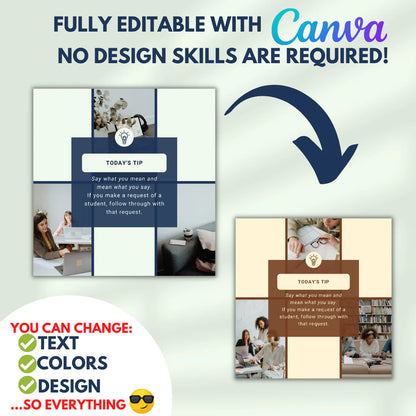 200 Education Posts - Canva Editable Templates