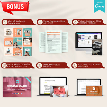 Virtual Assistant Bundle- Social Media Templates