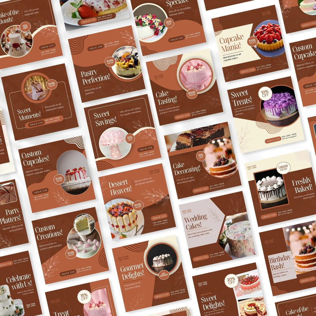 70 Cake Shop Promotion Canva Templates