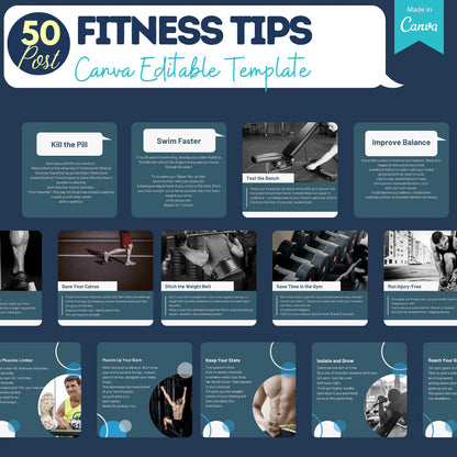 Fitness Template - Canva Editable Posts