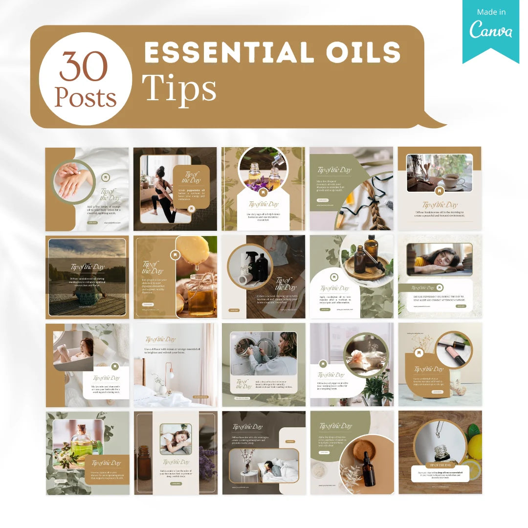 300 Essential Oils Posts - Social Media Templates