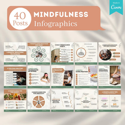 400 Mindfulness Posts - Social Media Templates