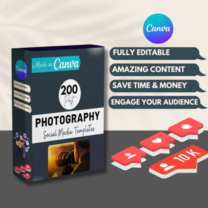 200 Photography Posts - Social Media Canva Templates