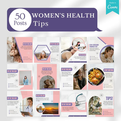 400 Women's Health Posts - Social Media Templates