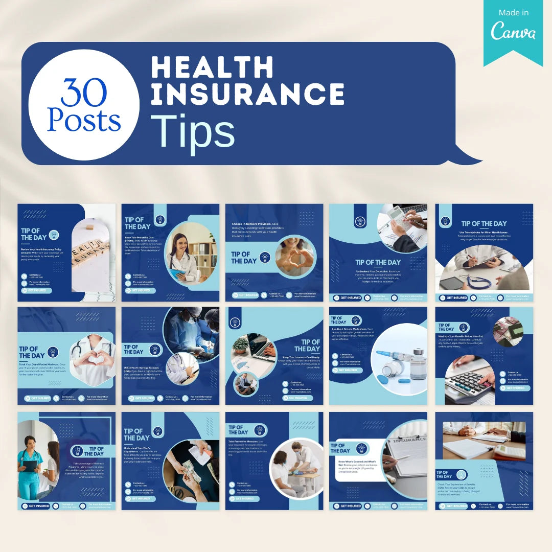 220 Health Insurance Canva Templates