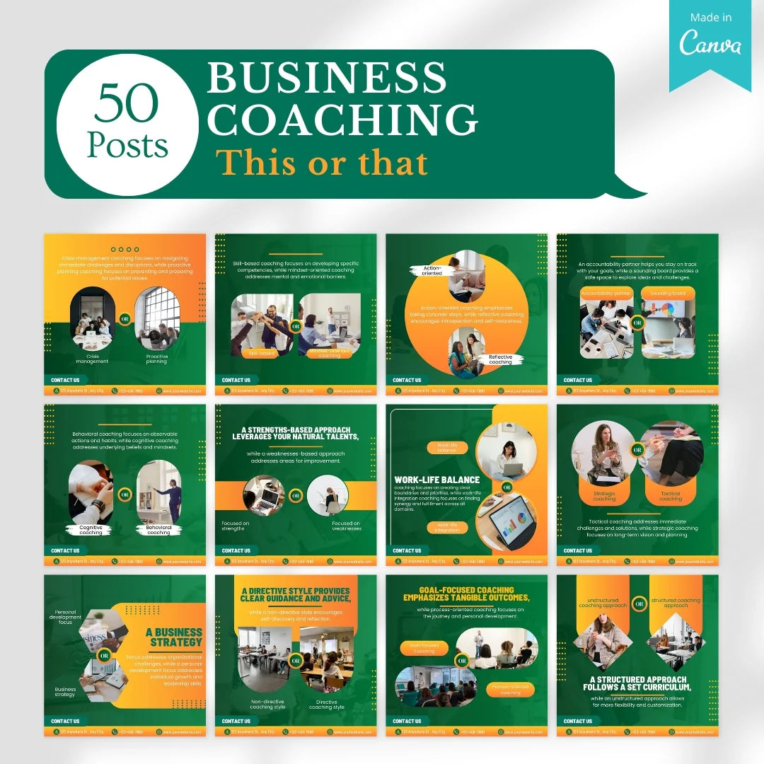 520 Business Coaching Posts - Social Media Templates