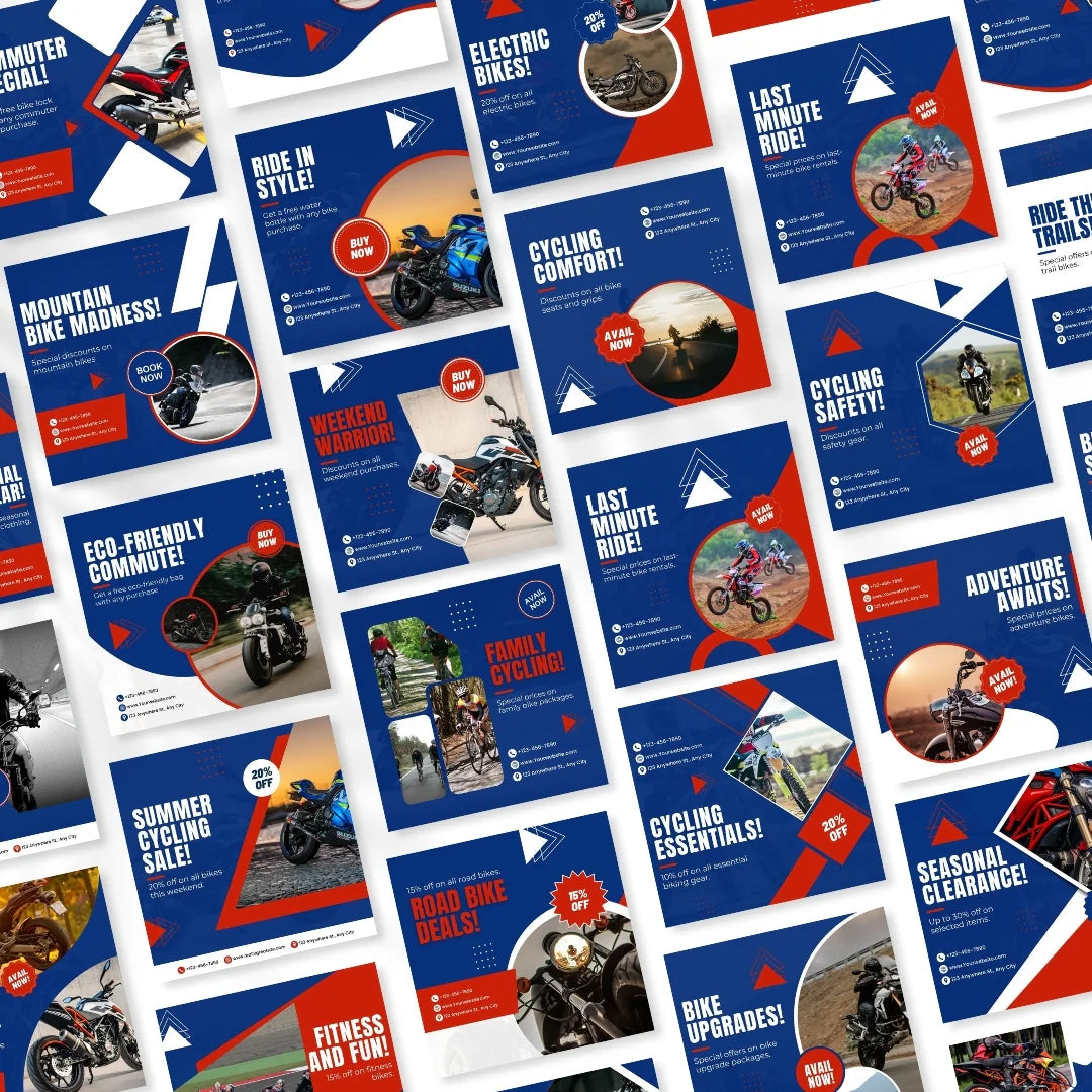 70 Bike Shop Promotion Canva Templates