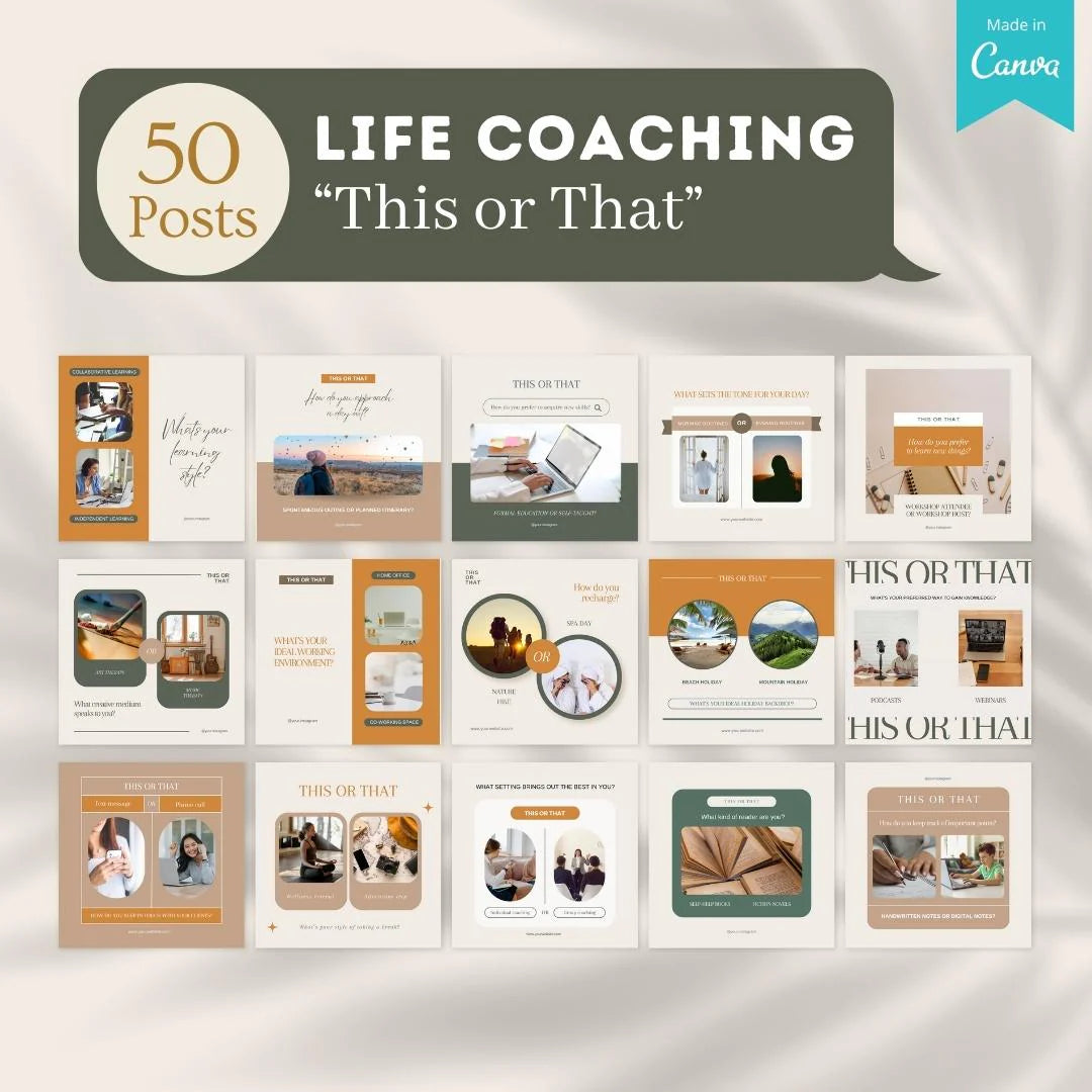 500 Life Coaching Posts - Social Media Templates