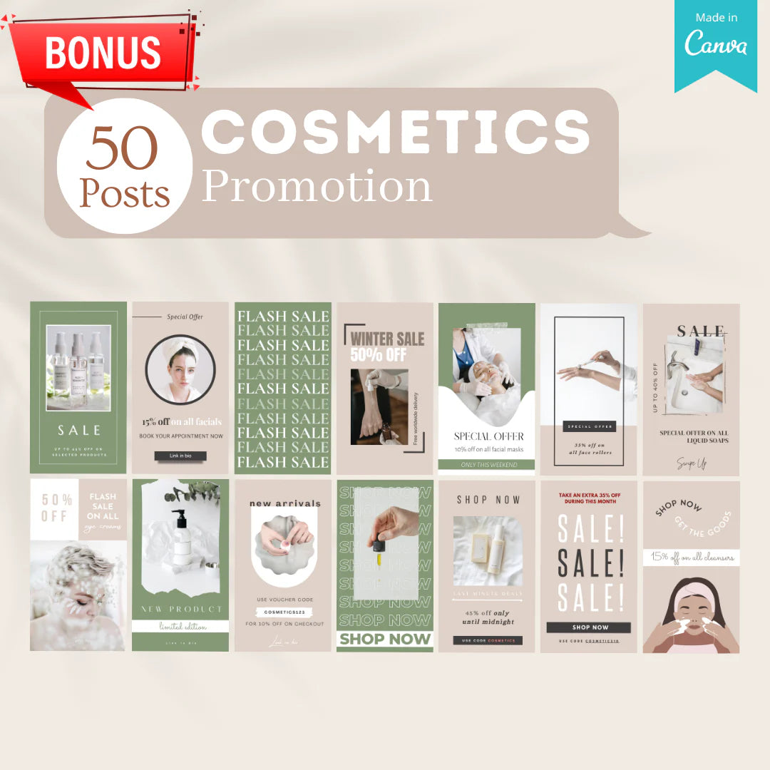 300 Cosmetics Posts - Social Media Templates