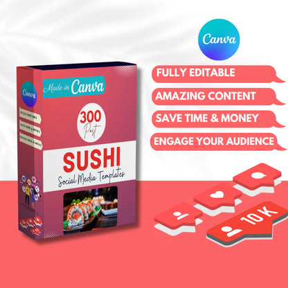 300 Sushi Posts - Social Media Templates