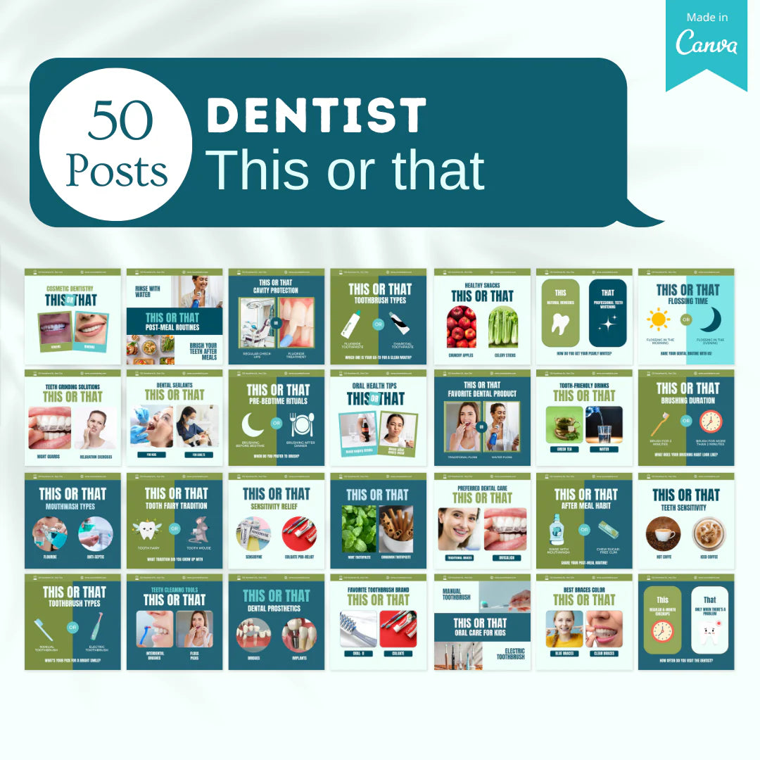 450 Dentist Posts - Social Media Templates