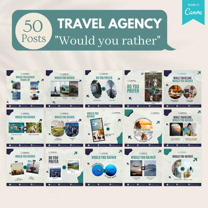 500 Travel Agency Posts - Social Media Templates