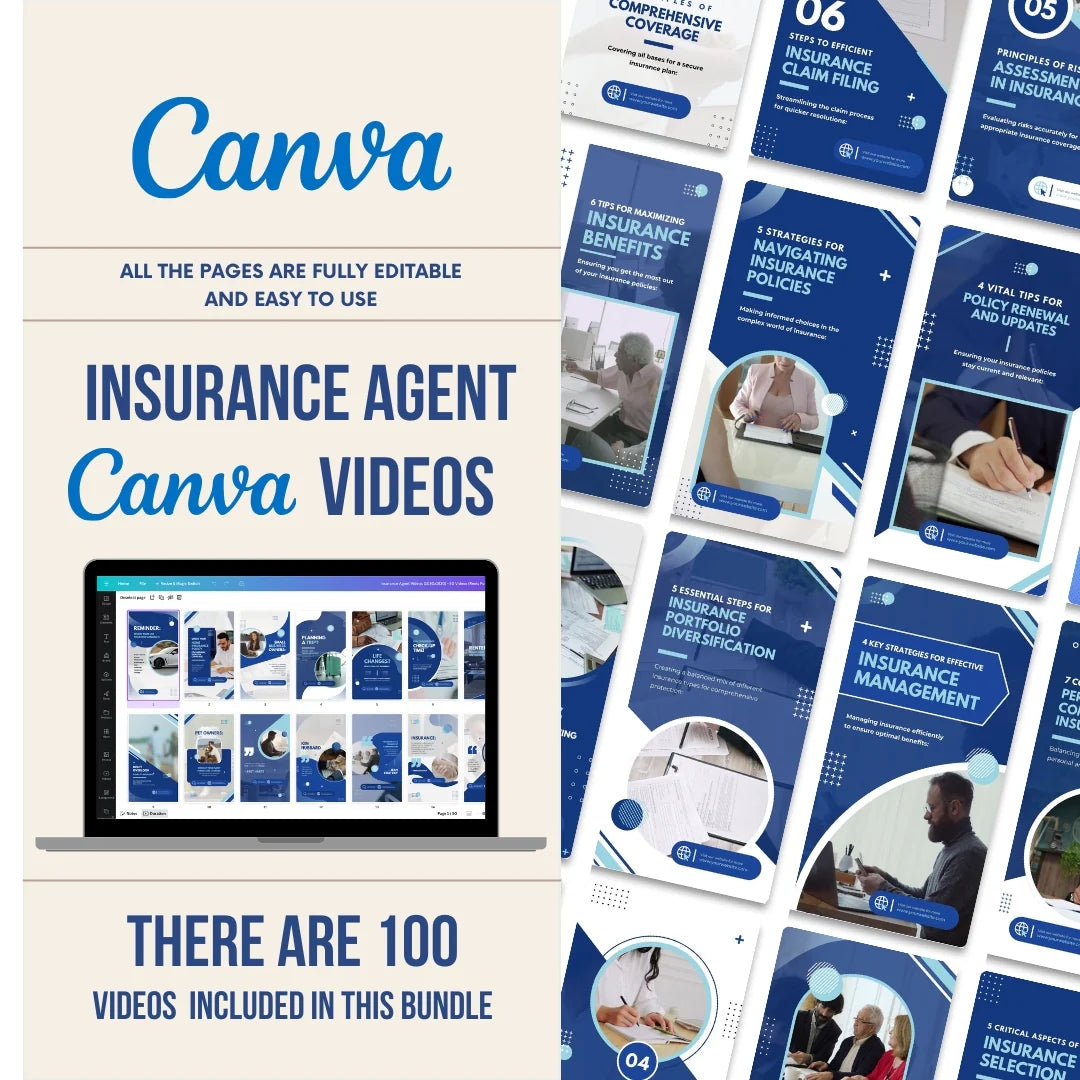 100 Insurance Agent Video Templates Bundle