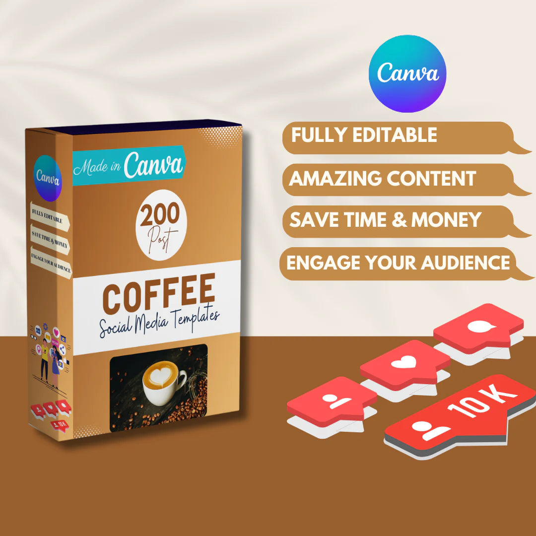 200 Coffee Posts - Social Media Templates