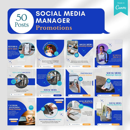 500 Social Media Manager Posts - Canva Templates