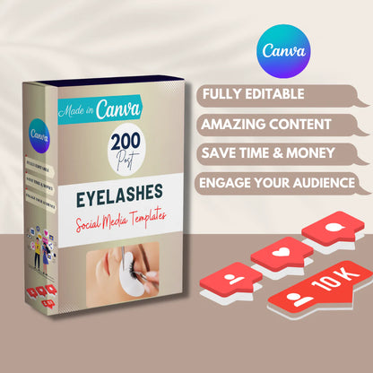 200 Eyelashes Posts - Social Media Templates