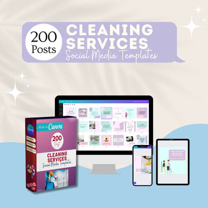 200 Cleaning Services Posts - Social Media Templates