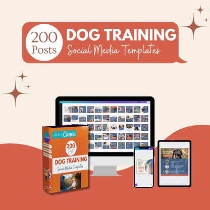 200 Dog Training Posts - Social Media Canva Templates