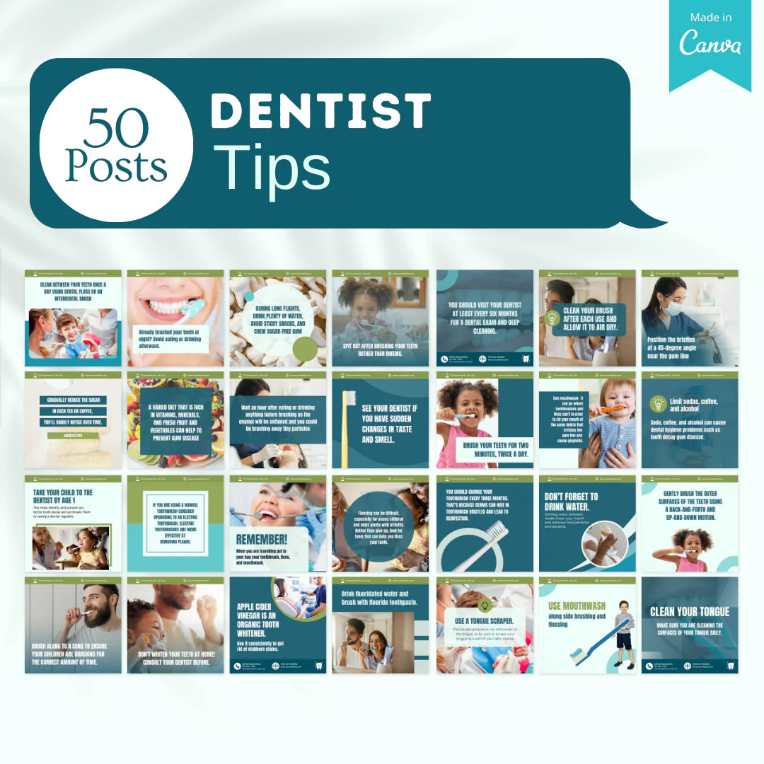 450 Dentist Posts - Social Media Templates