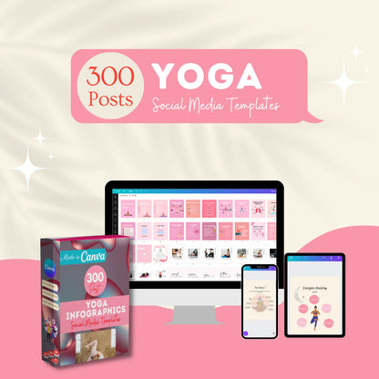 300 Yoga Infographics - Social Media Templates