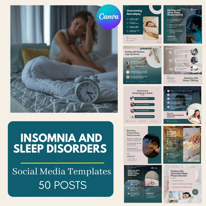 50 Insomnia and sleep disorders Posts - Social Media Templates