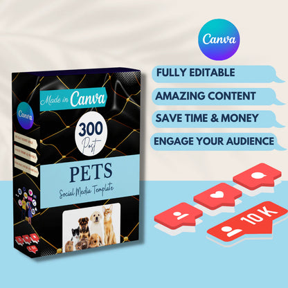 300 Pets Posts - Social Media Templates