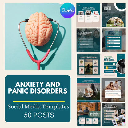 50 Anxiety and Panic Disorders - Social Media Templates