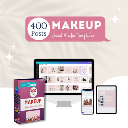 400 Makeup Posts - Social Media Canva Templates