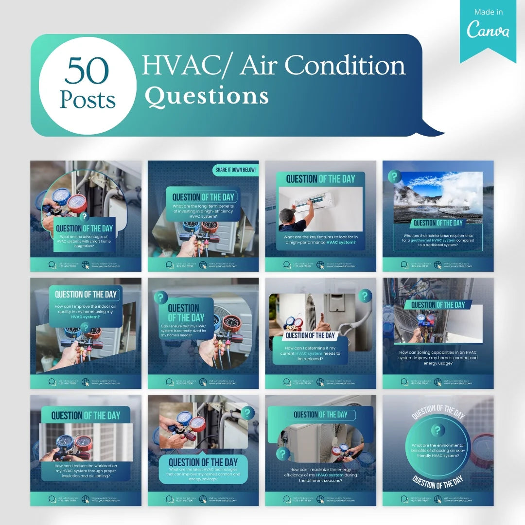 410 HVAC/Air Conditioning - Social Media Canva Templates