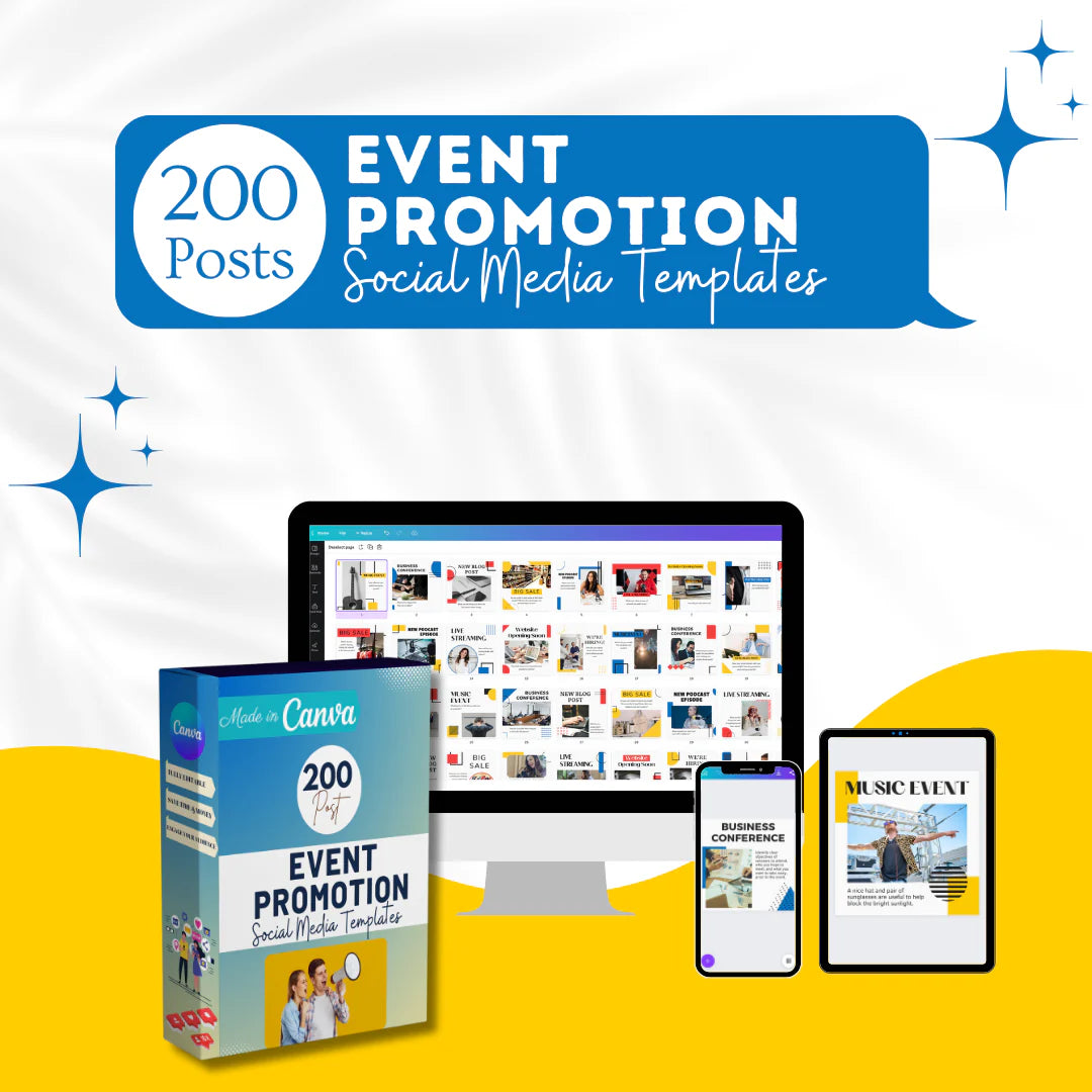 200 Event Promotion Posts - Social Media Templates