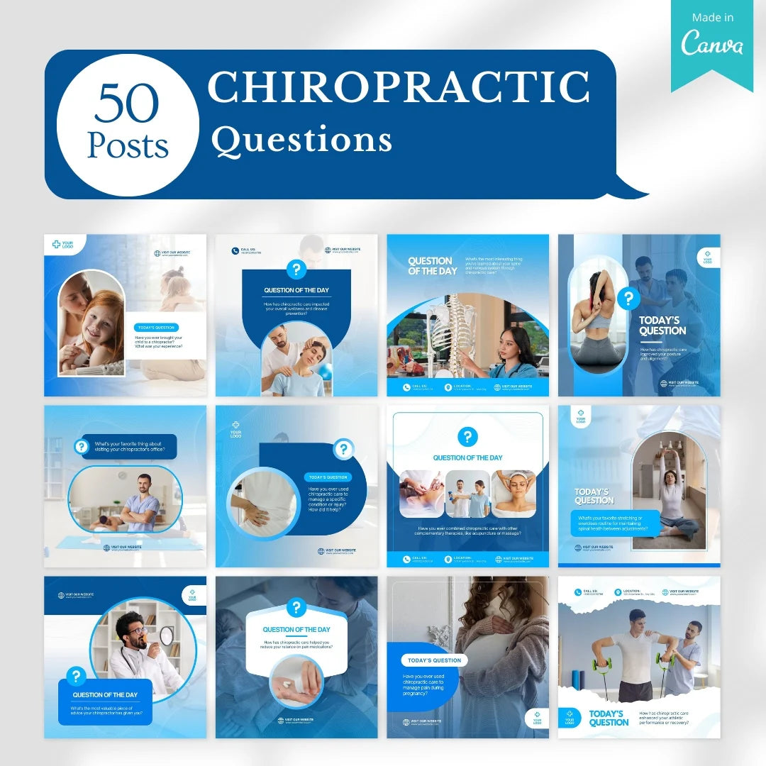 480 Chiropractic Posts - Social Media Canva Templates