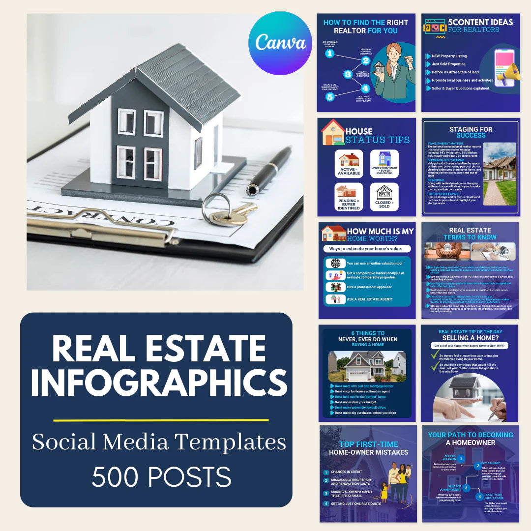 500 Real Estate Infographics - Social Media Template