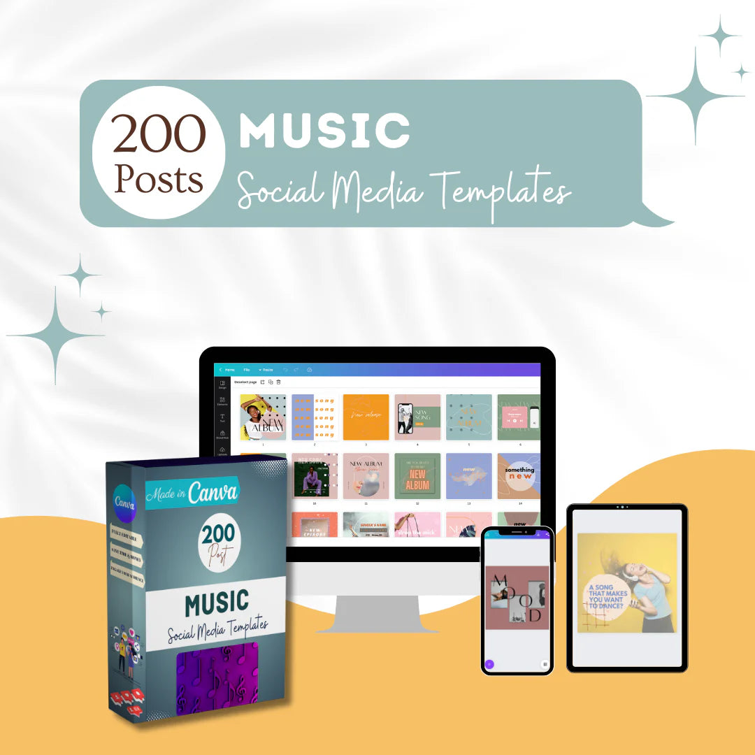 200 Music Posts - Social Media Templates