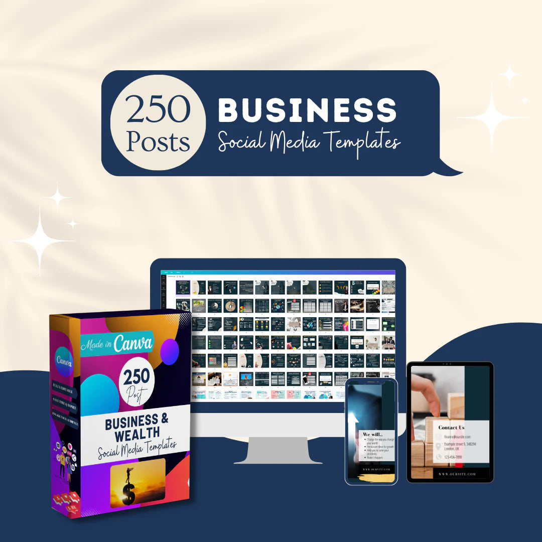 250 Business & Wealth Posts - Social Media Templates