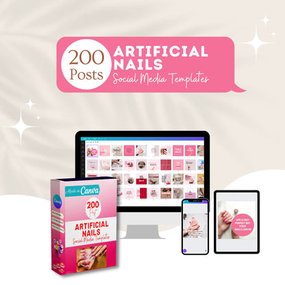 200 Artificial Nails Posts - Social Media Templates