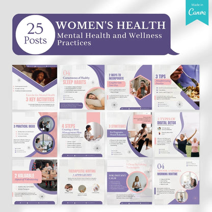 400 Women's Health Posts - Social Media Templates