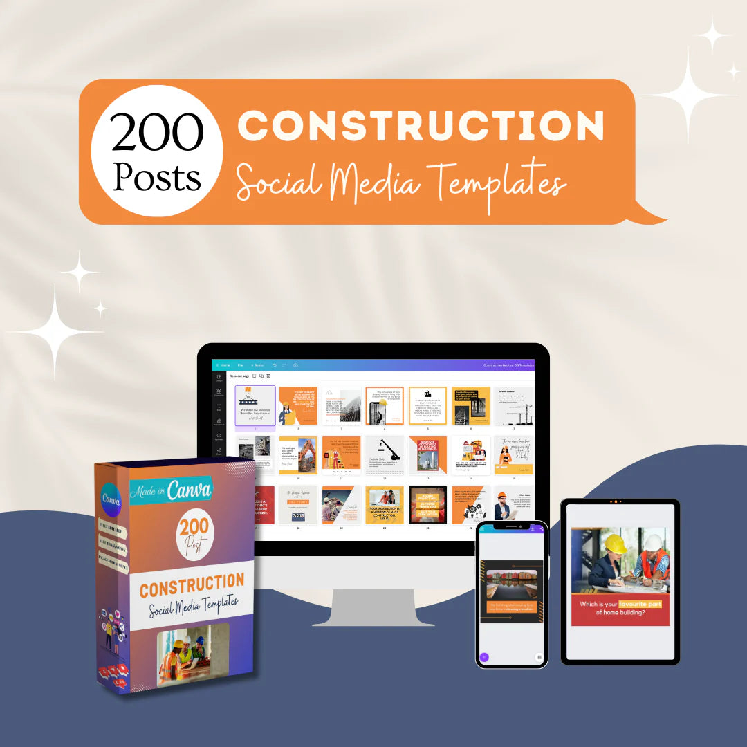 200 Construction Posts - Social Media Templates