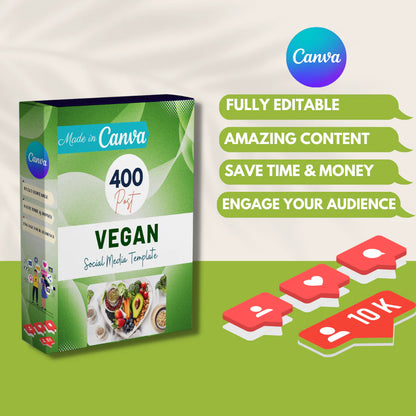 400 Vegan Posts - Social Media Templates