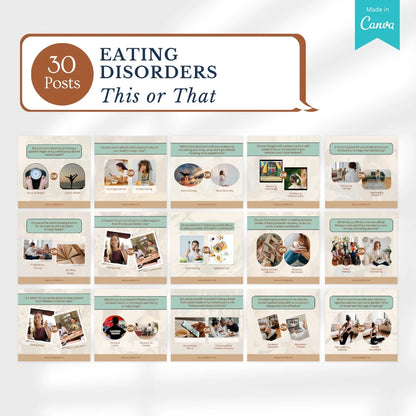 200 Eating Disorders Posts - Social Media Templates