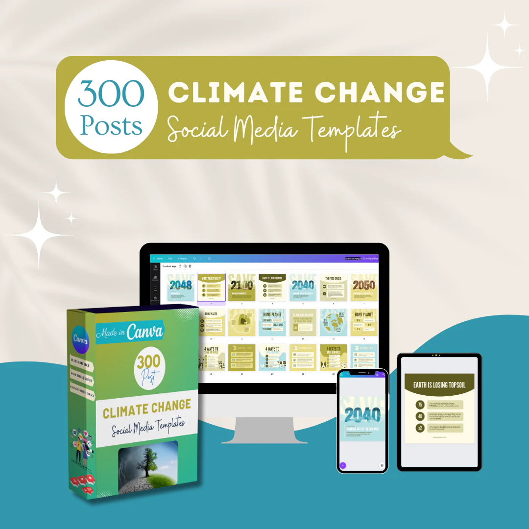 300 Climate Change Posts - Social Media Templates