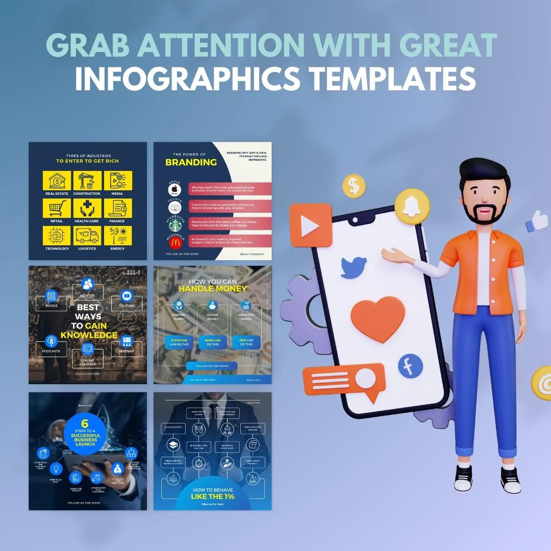 Business & Success Infographics - Social Media Templates