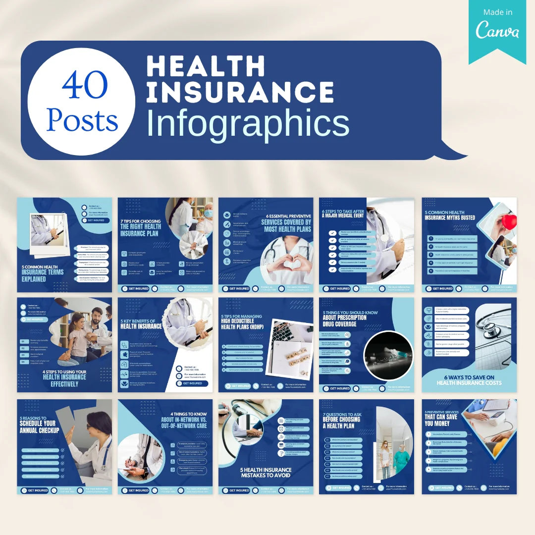 220 Health Insurance Canva Templates