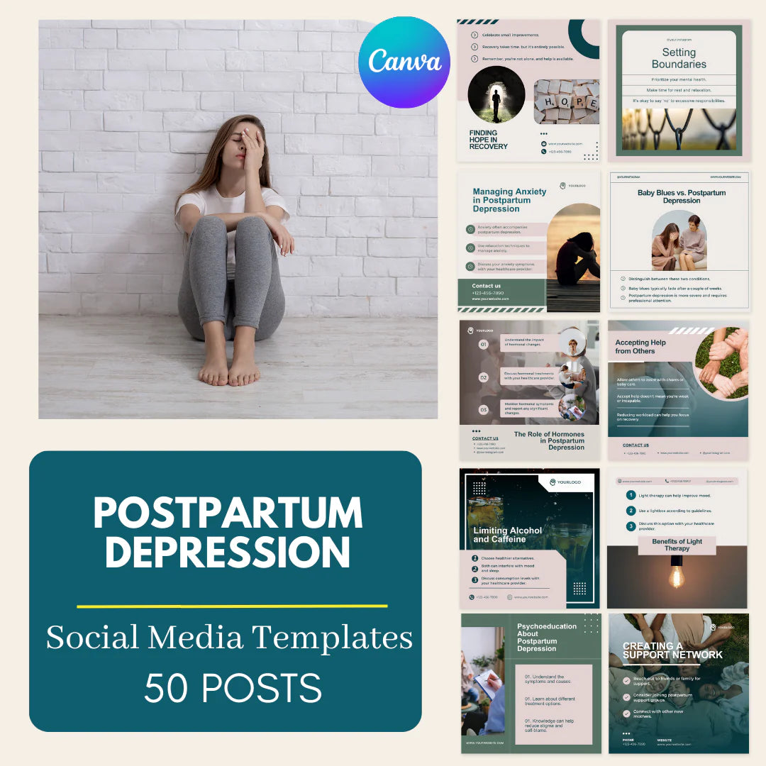 50 Postpartum Depression - Social Media Templates