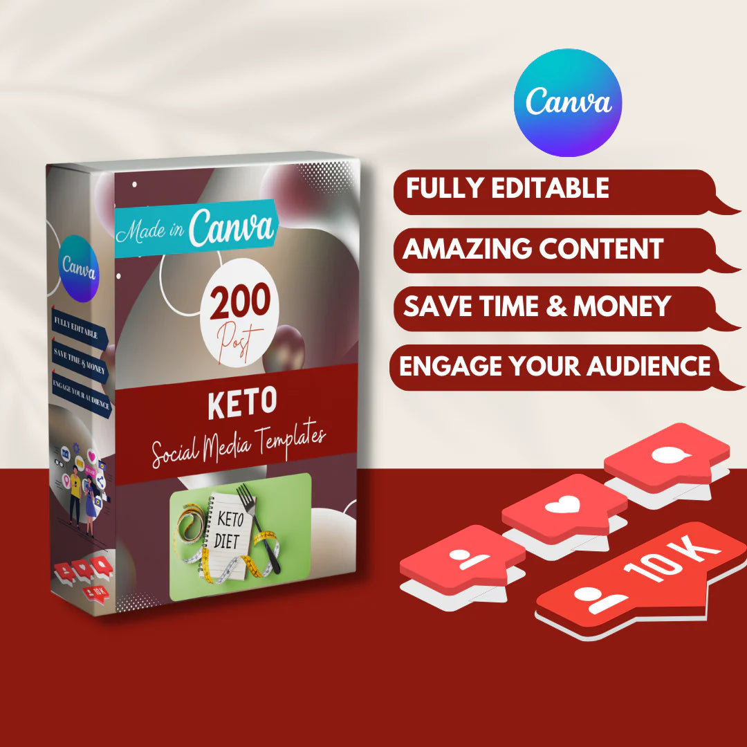 200 Keto Posts - Social Media Templates