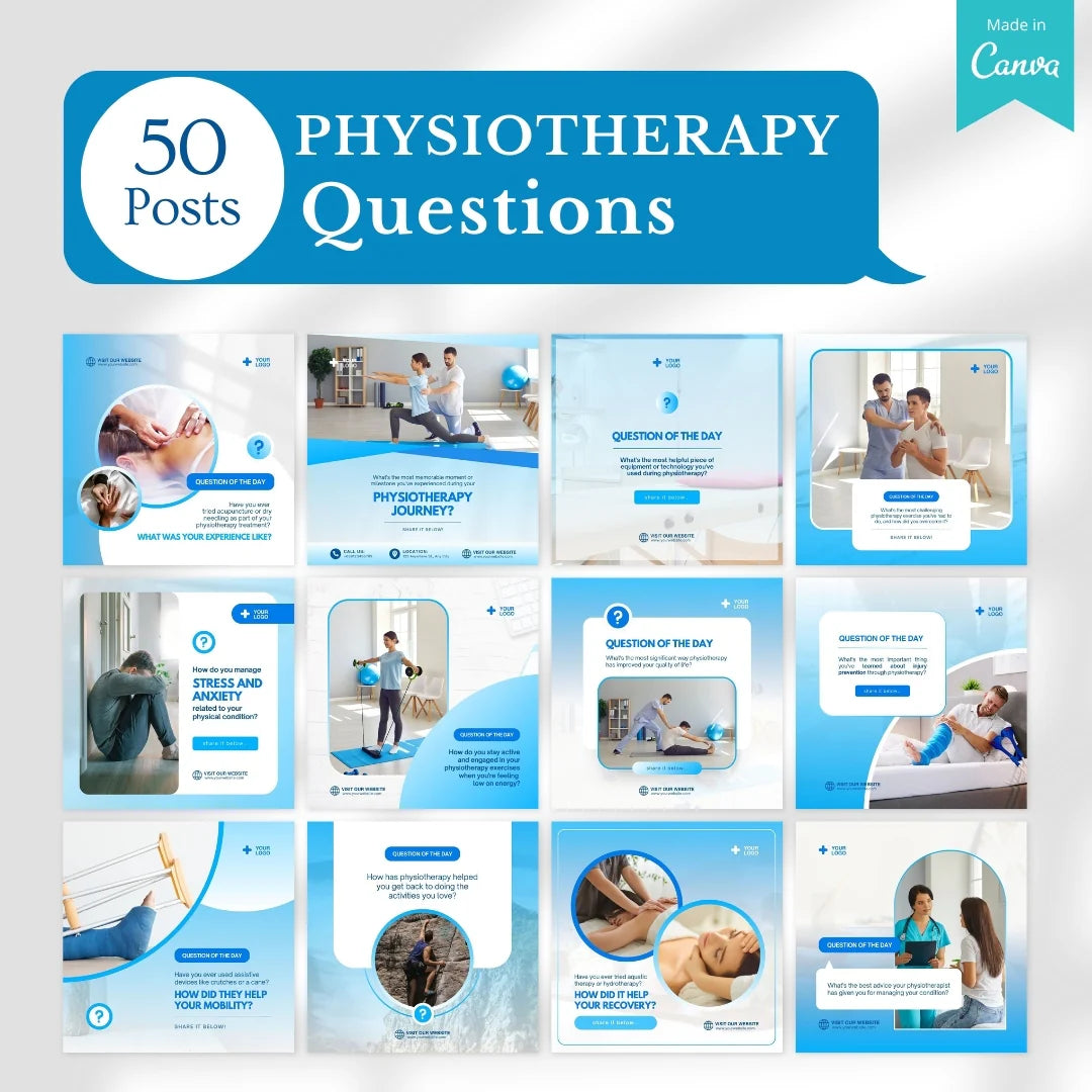 480 Physiotherapy Posts - Social Media Canva Templates