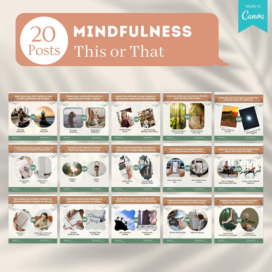 400 Mindfulness Posts - Social Media Templates