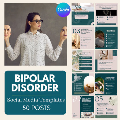 50 Bipolar Disorder - Social Media Templates